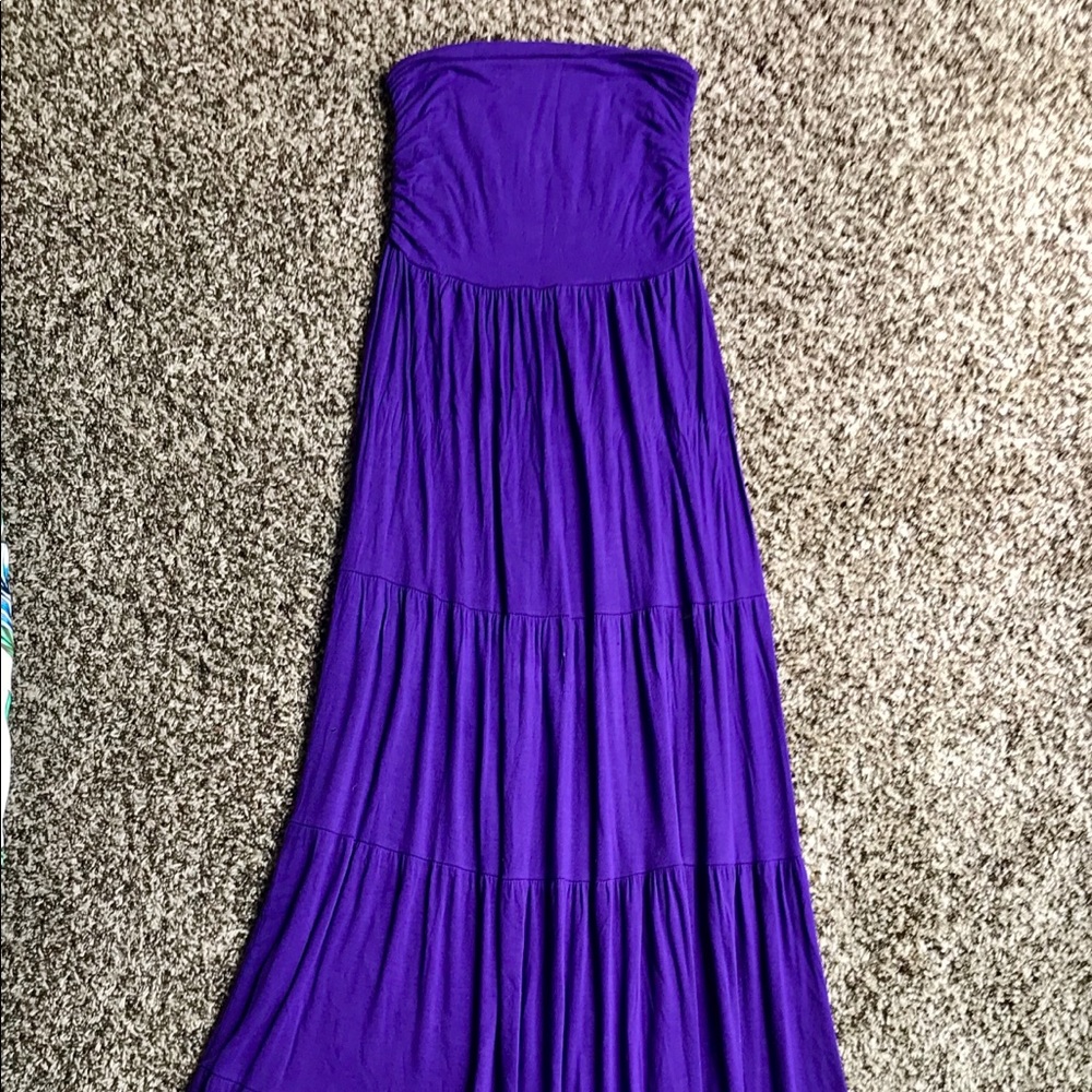 Purple strapless sun dress